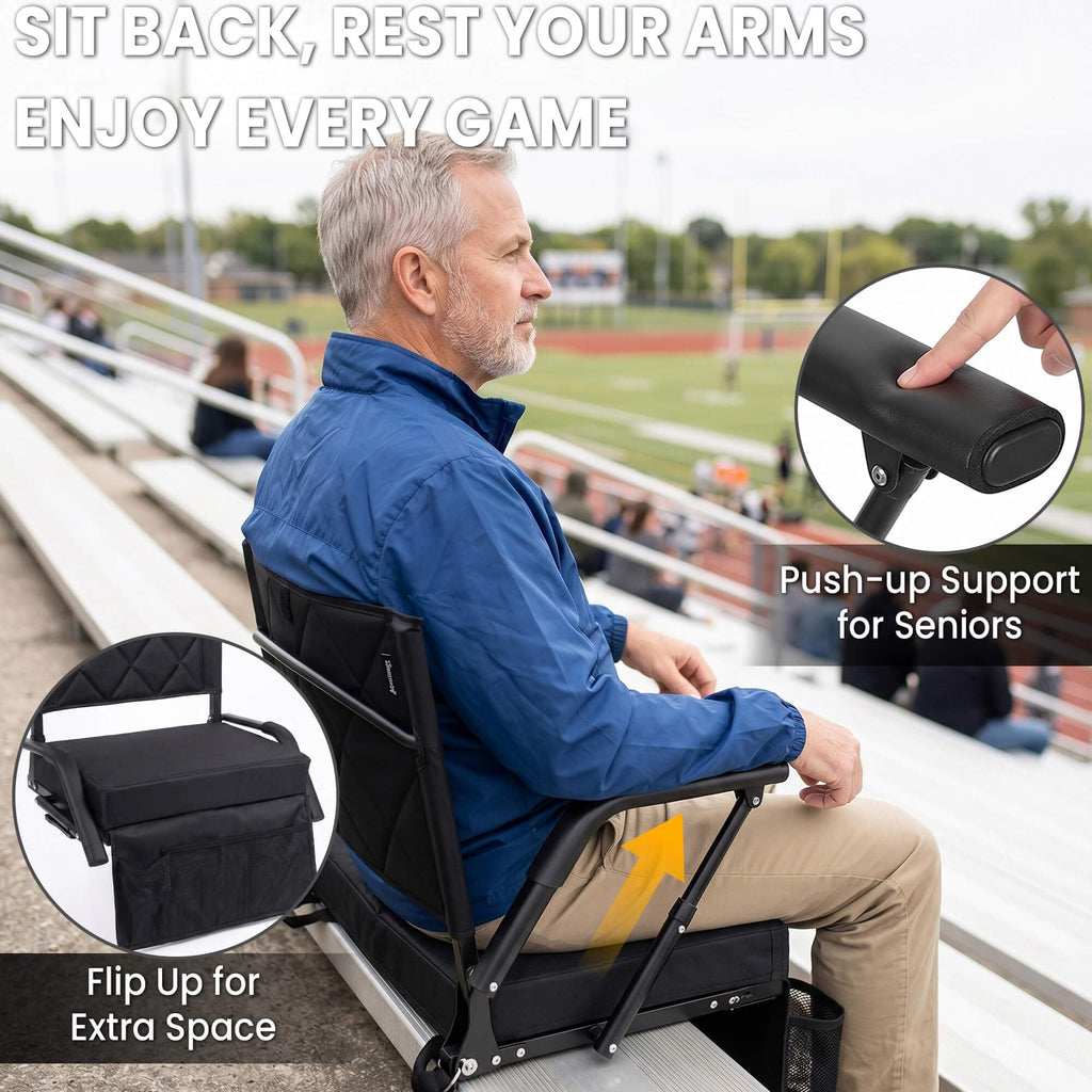 Portable Folding Stadium Seat with Back Support R1894