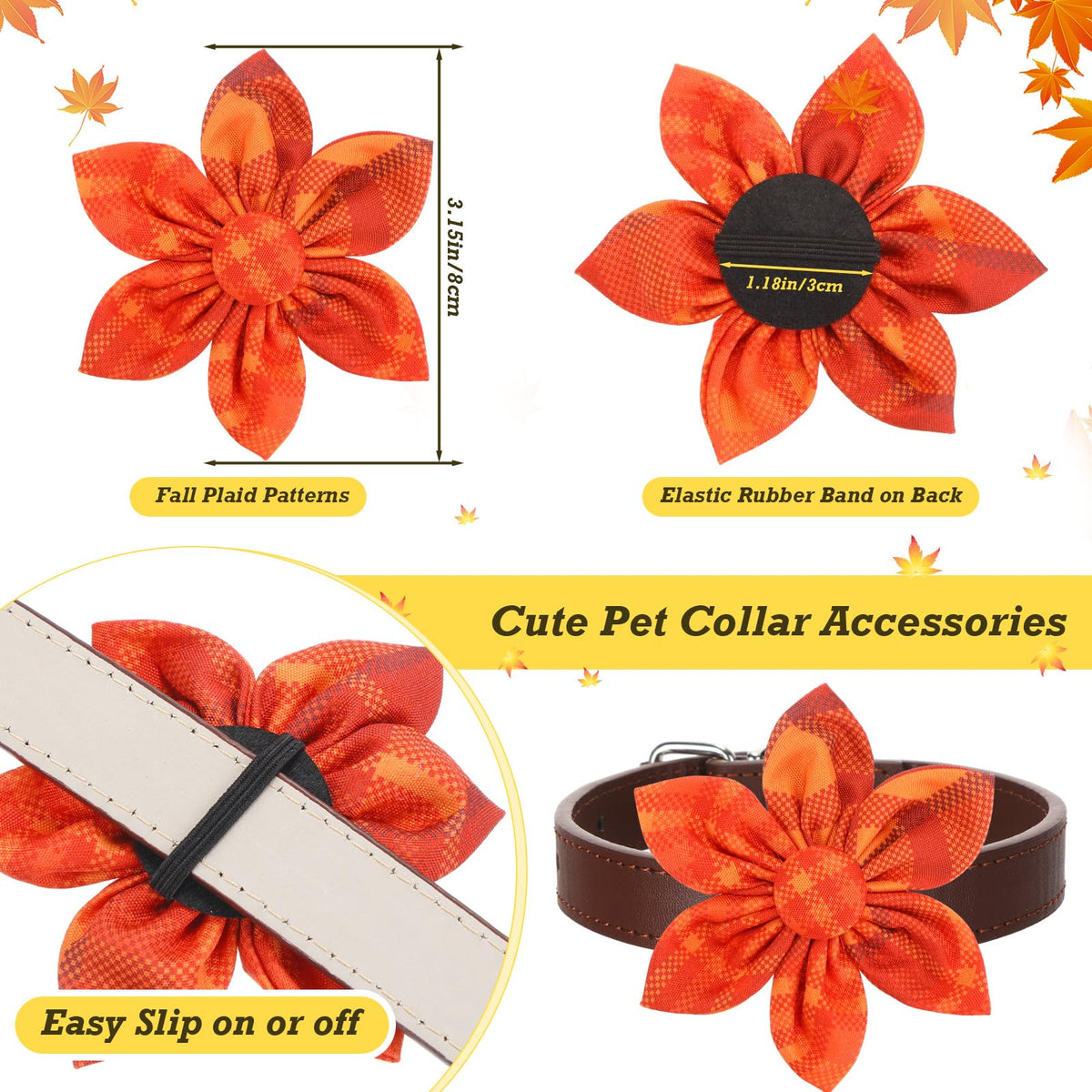 60 Pcs Fall Dog Collar E70266