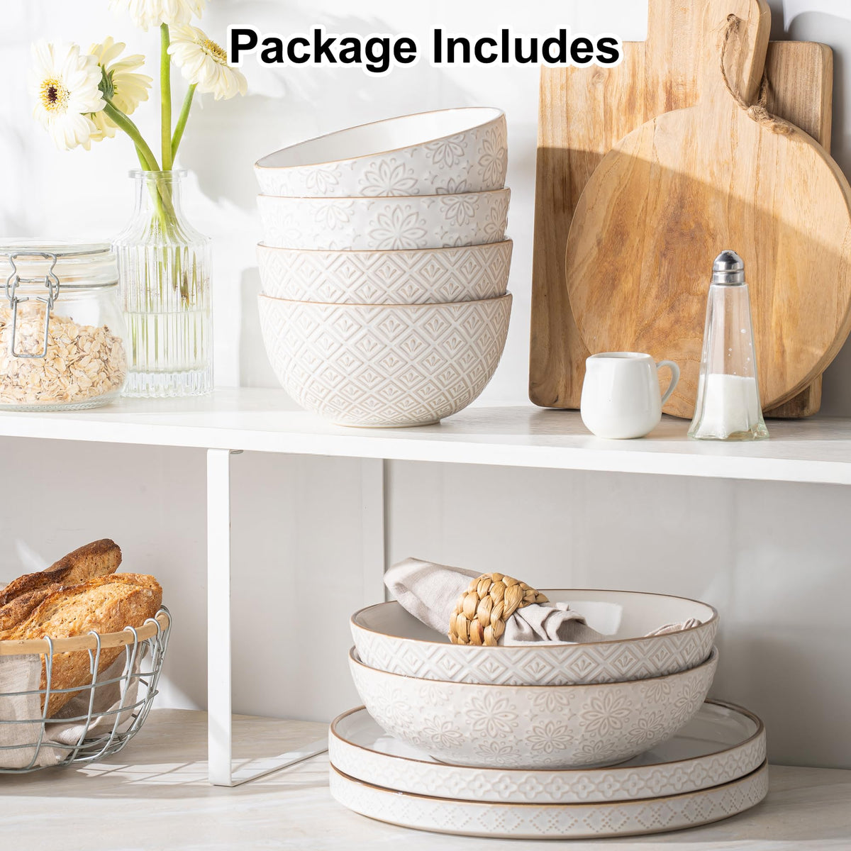 26 oz Ceramic Soup Bowls Set of 4 X340
