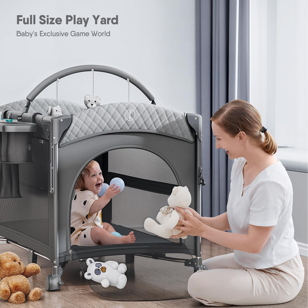 Baby Bassinet, Pack n Play, Bedside Crib Sleeper, Diaper Changer K777780