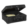 Fire-Resistant Waterproof Fire Chest with Mechanical Key, 0.22 cu. ft, Black Y1891