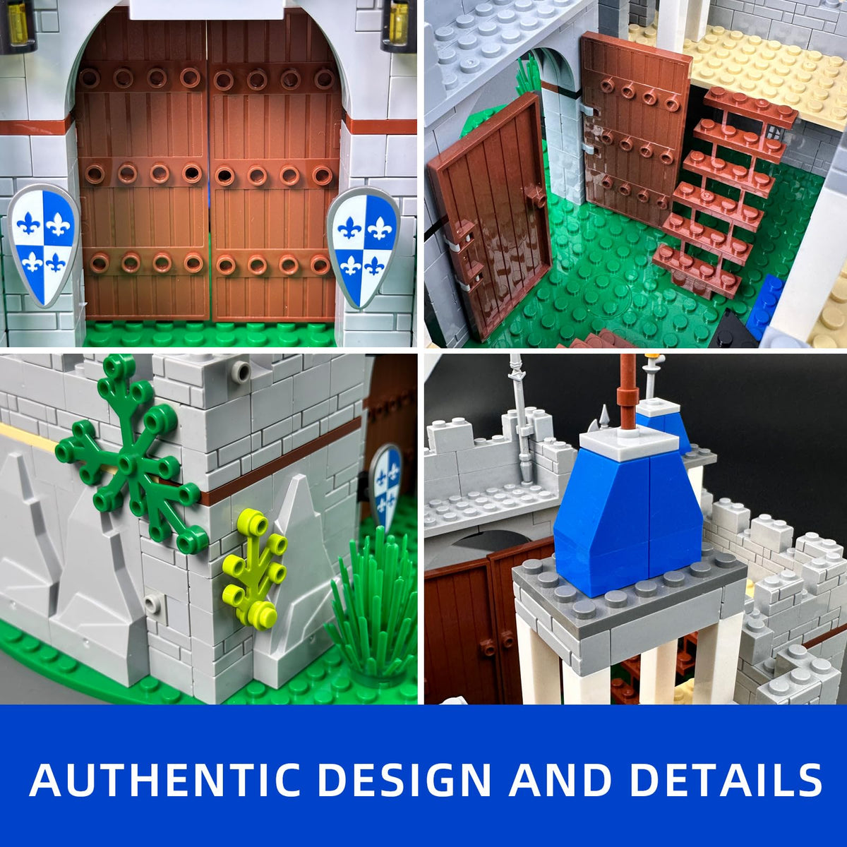 Medieval Knight Castle Building Blocks Set with 12 Knights Figures F567