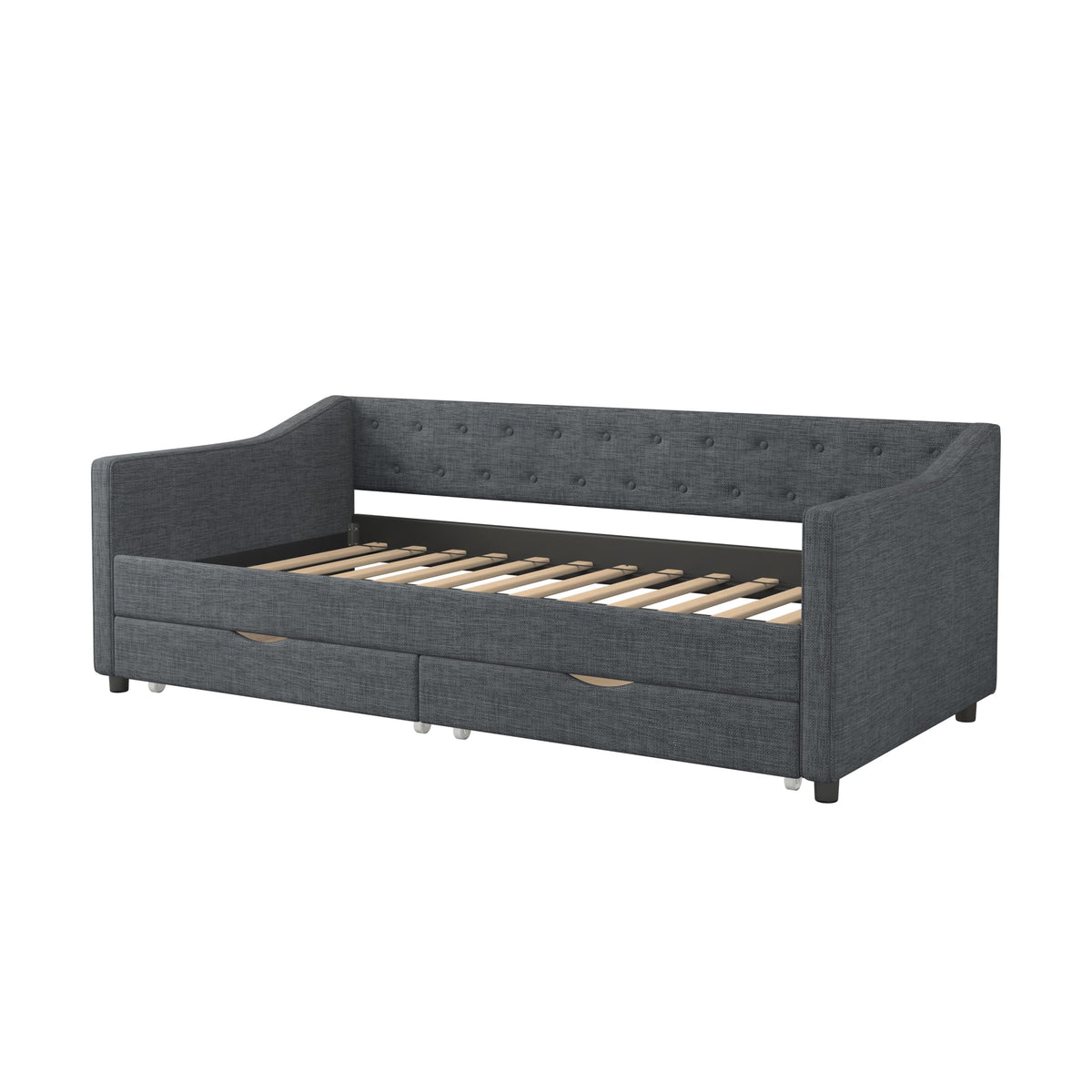 Upholstered Twin Size Daybed with Drawers Q12321