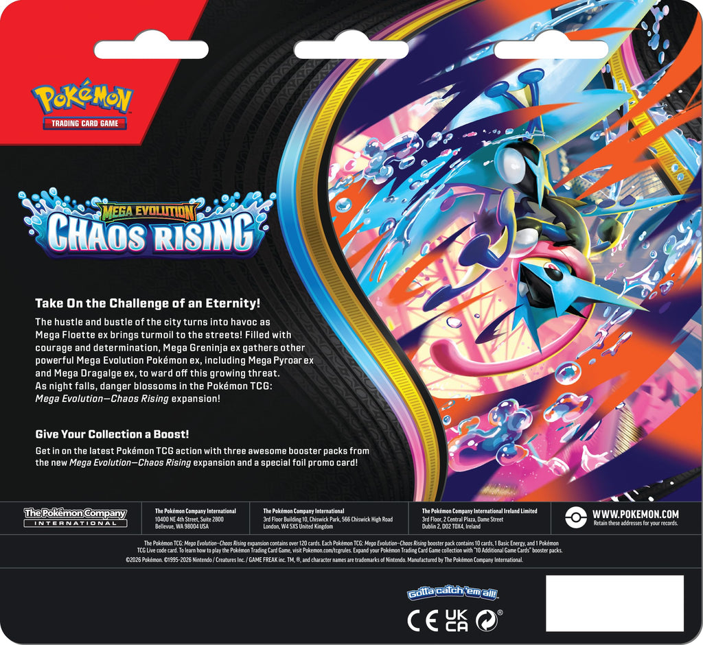 Pokémon TCG Triple Pack 1 Foil Promo Card & 3 Booster Packs X48454