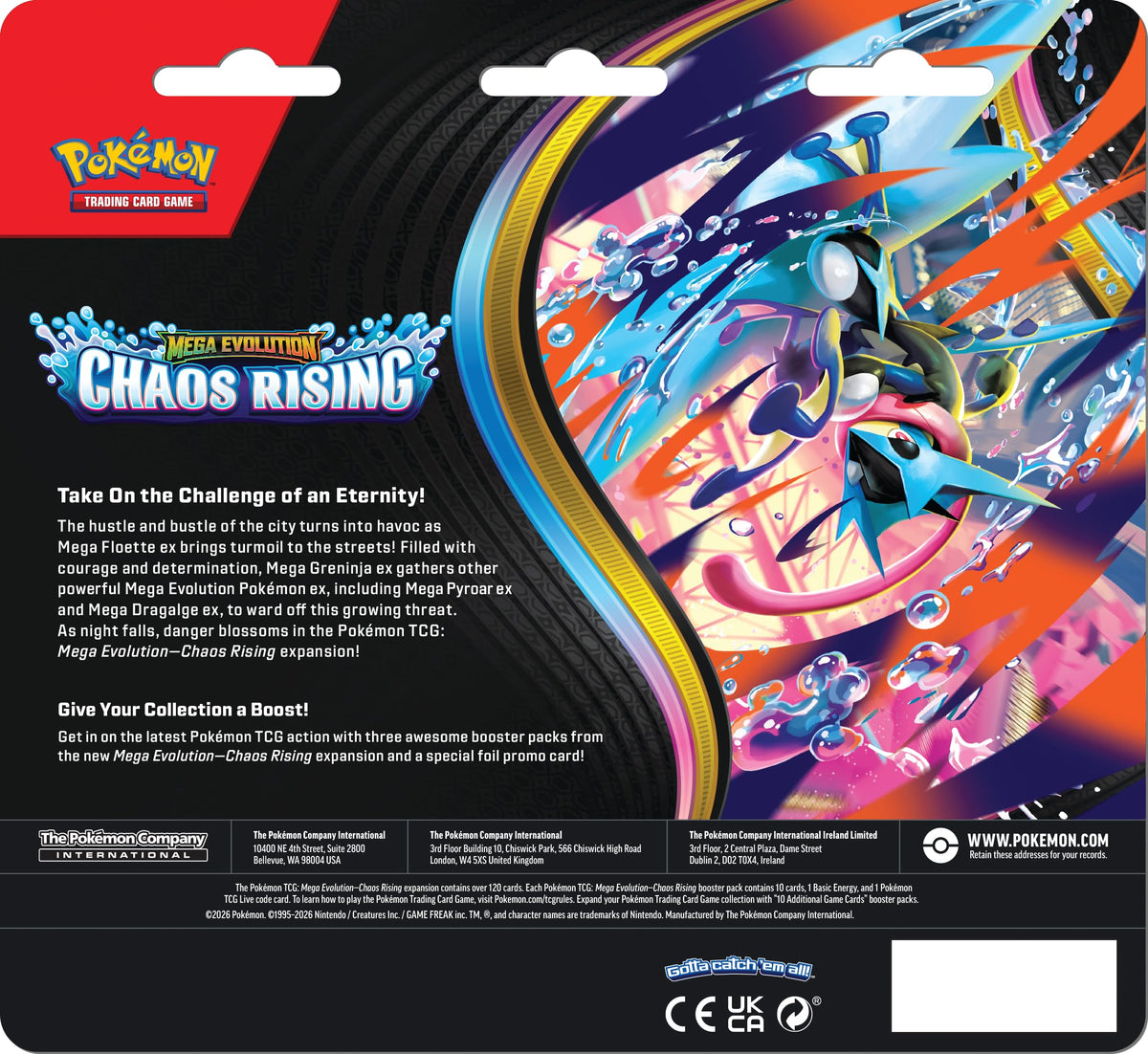 Pokémon TCG Triple Pack 1 Foil Promo Card & 3 Booster Packs X48454