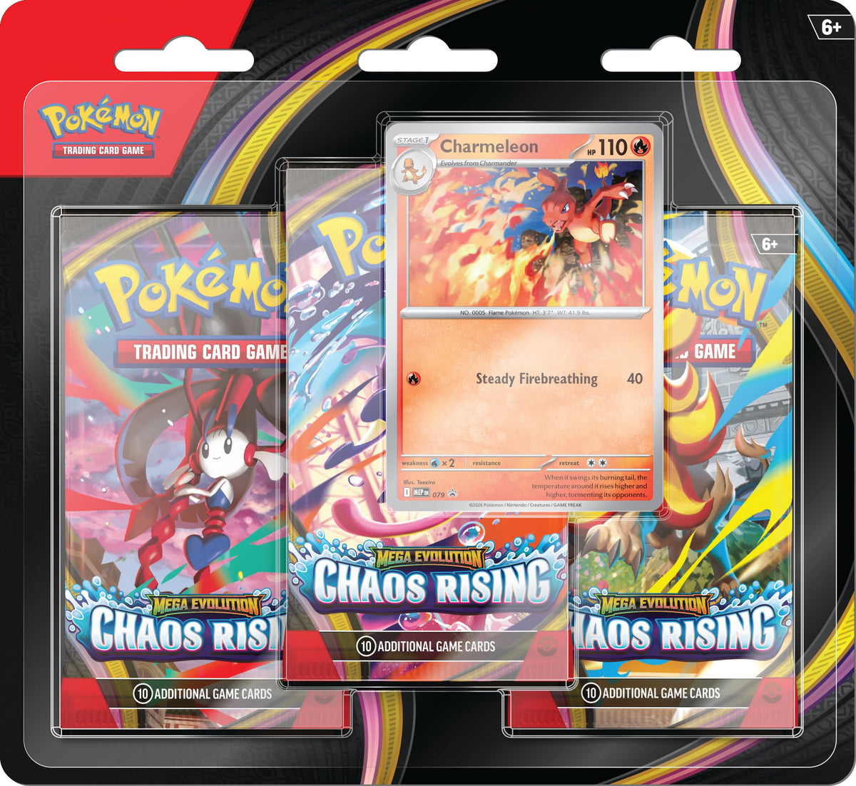 Pokémon TCG Triple Pack 1 Foil Promo Card & 3 Booster Packs X48454