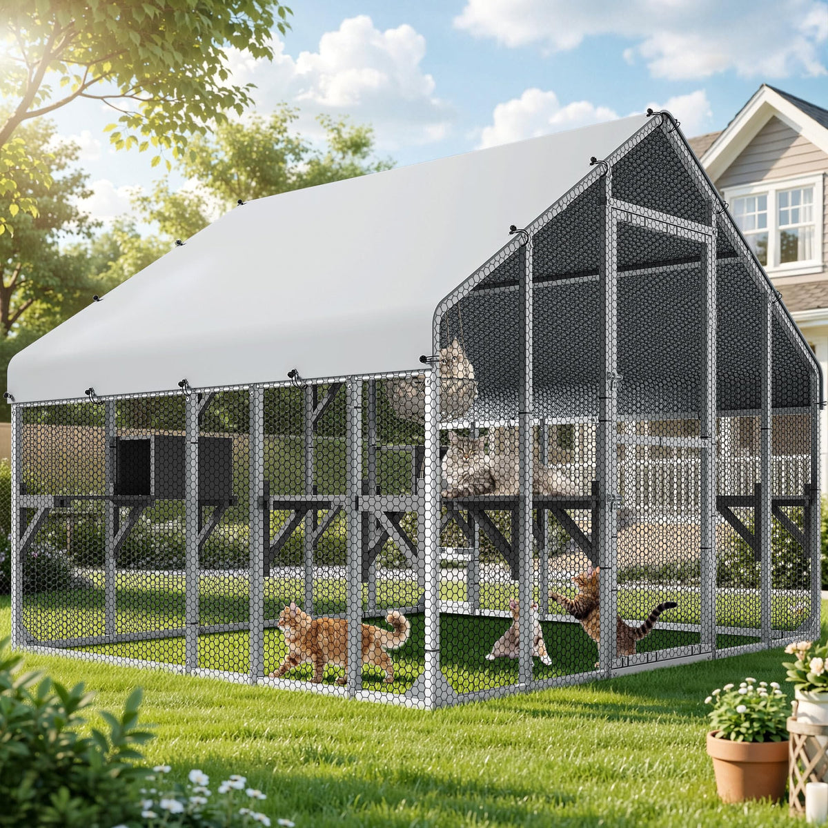94 Inch Outdoor Cat Enclosure C108