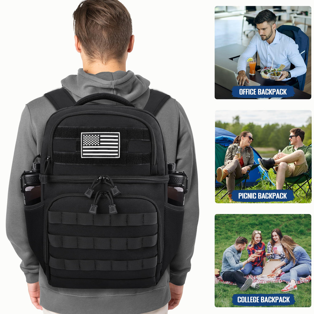 Black Insulated Leakproof Lunch Backpack D50938