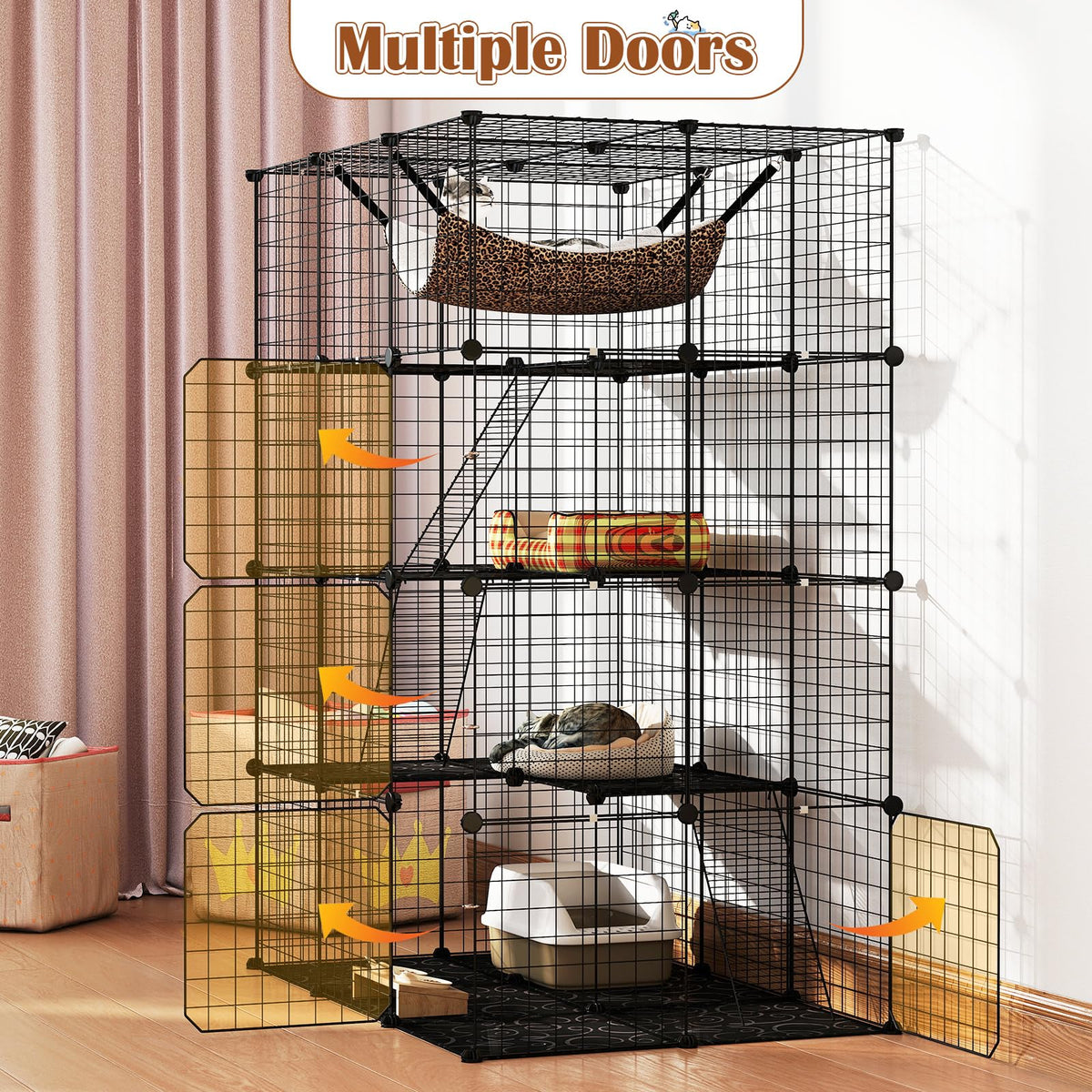 56" 4-Tier Cat Enclosure with Skylight H92825
