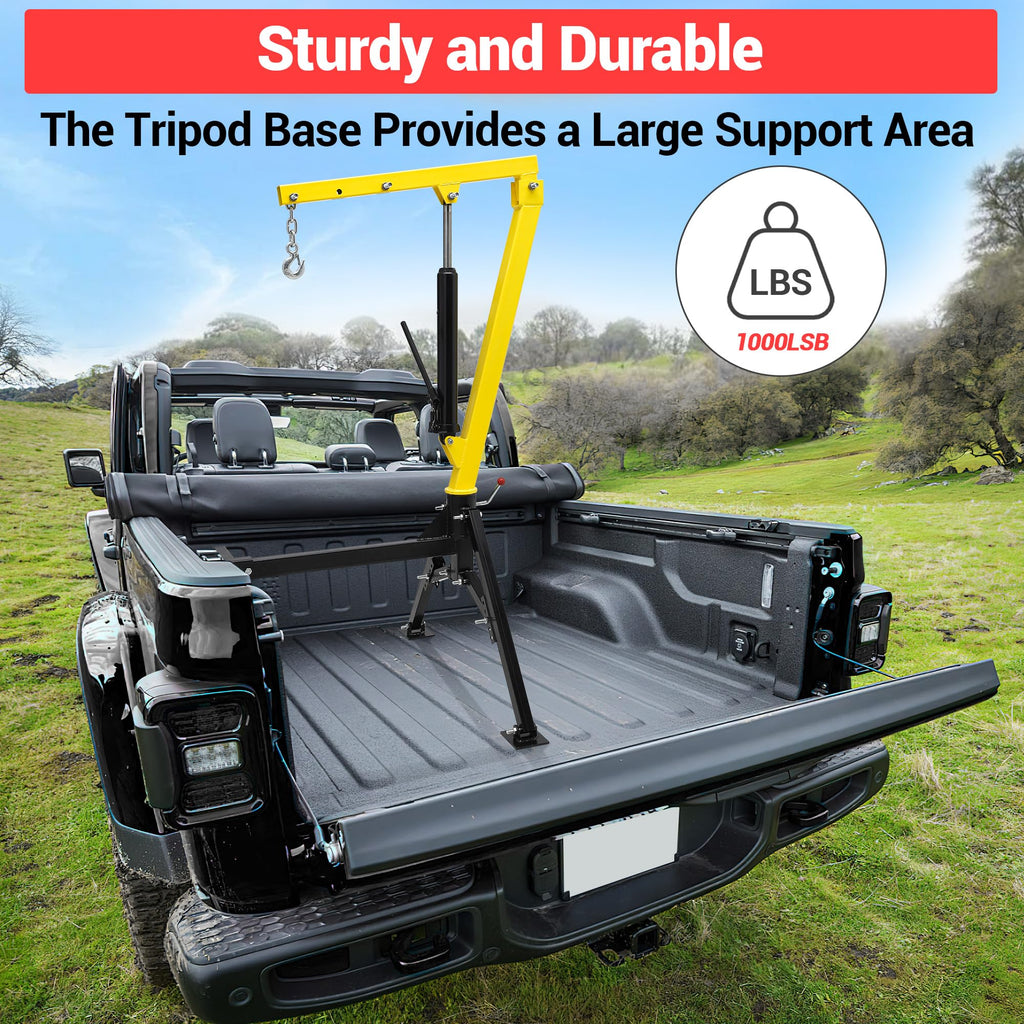 1000 lbs 360° Swivel Hydraulic Pickup Truck Crane A692219