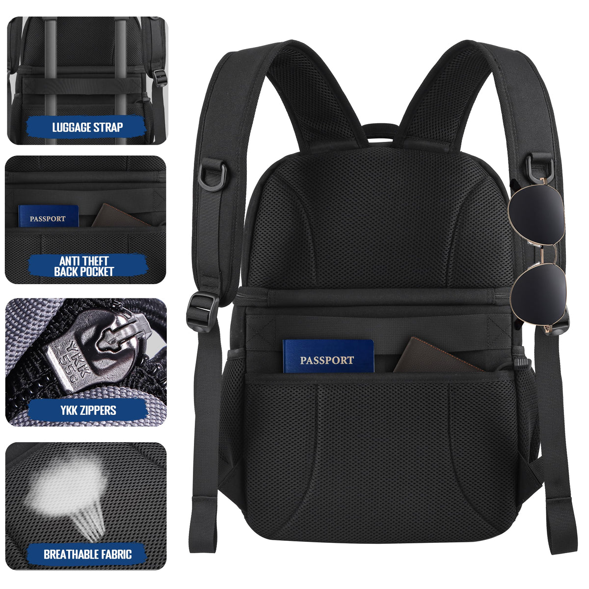 Black Insulated Leakproof Lunch Backpack D50938