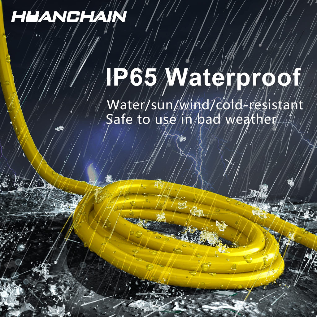 Yellow Indoor Outdoor Extension Cord 100 FT 16/3 Gauge J899