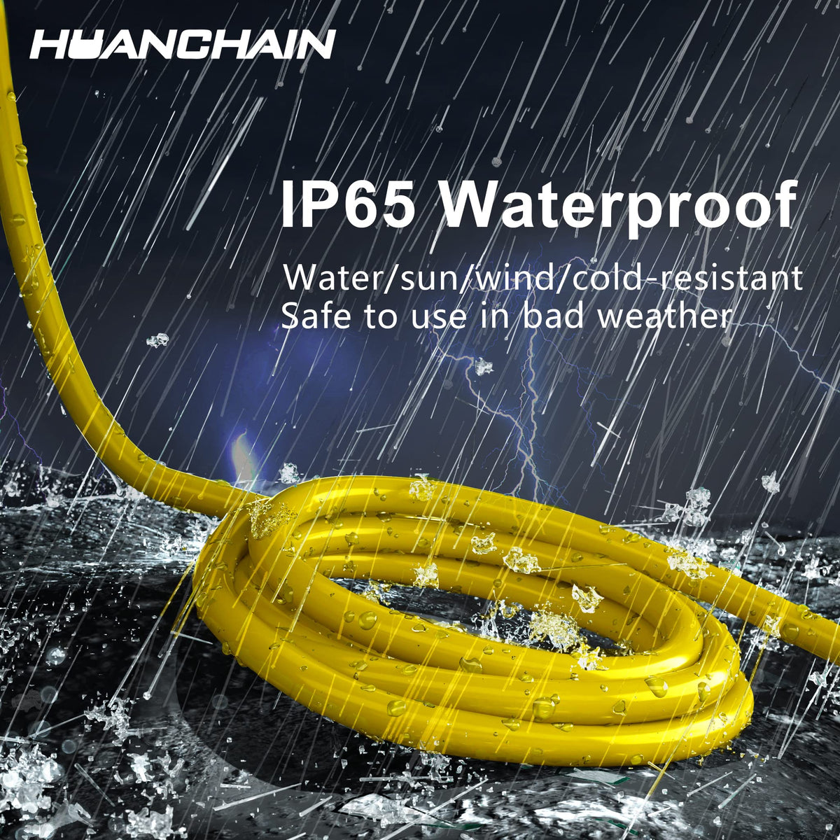 Yellow Indoor Outdoor Extension Cord 100 FT 16/3 Gauge J899