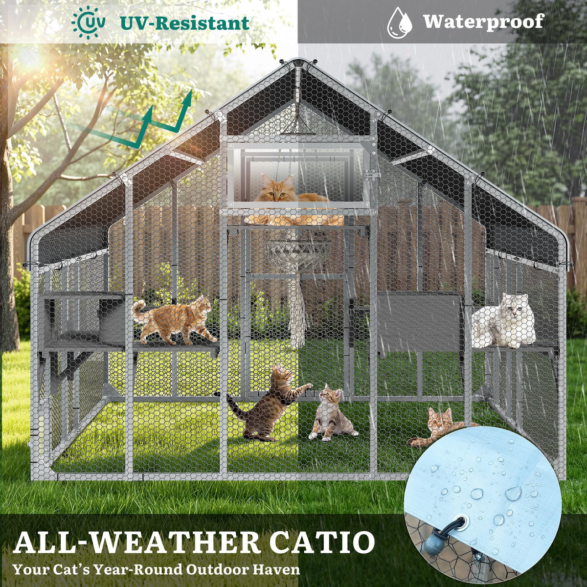 94 Inch Outdoor Cat Enclosure C108
