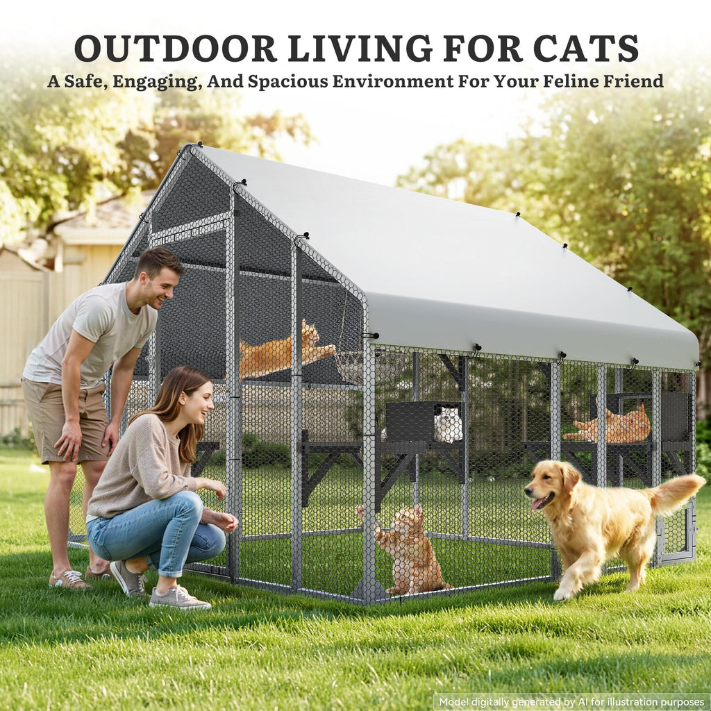 94 Inch Outdoor Cat Enclosure C108