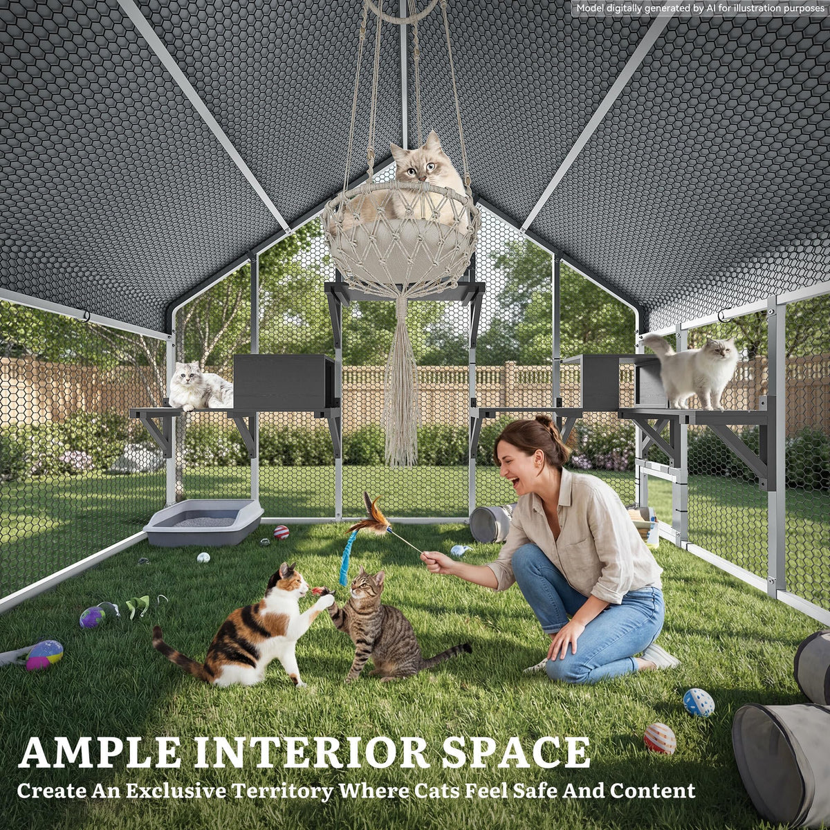 94 Inch Outdoor Cat Enclosure C108